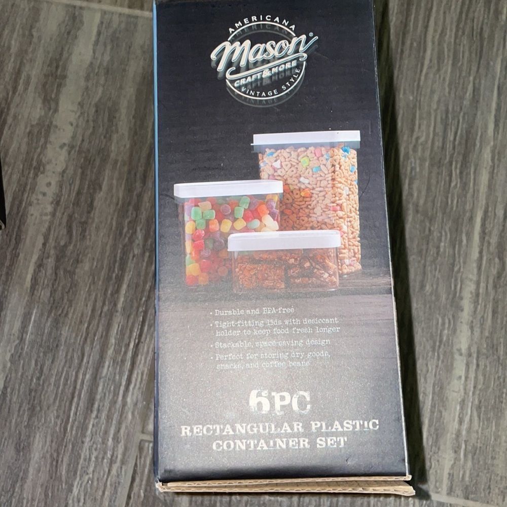Mason Craft & More- 6 piece rectangular container set🆕 - Picture 4 of 6